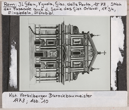 Vorschaubild Rom: Il Gesù, Fassadenentwurf. Vignola, Della Porta, Stich Giovanni Orlando 